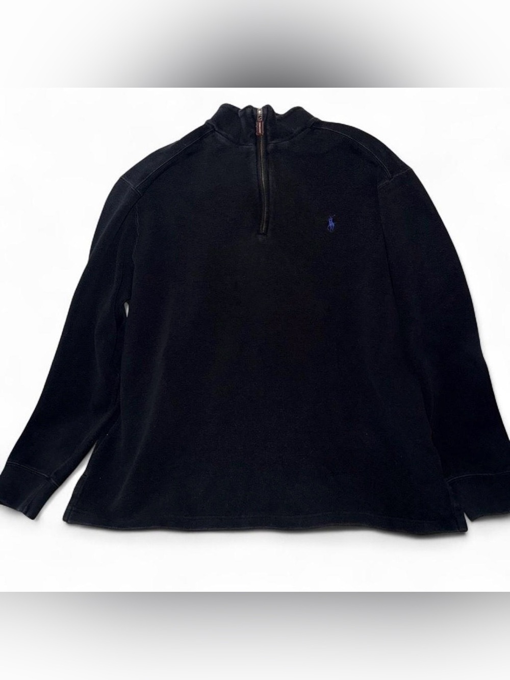 Polo Ralph Lauren Black Half-Zip Pullover with Blue Pony Sz XL